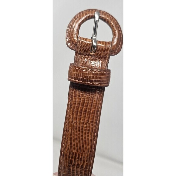 Vtg Calvin Klein Lizard Leather Belt Women Size S Brown Hipster Textured USA main image 6